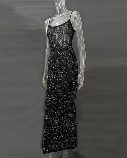 Hot Selling Women's Shiny Diamond Sexy Suspender Mermaid Long Dress