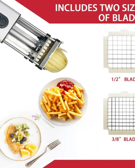 Kitchen Gadget Electric French Fry Cutter With Blades Stainless Steel Vegetable Potato Carrot For Commercial Household