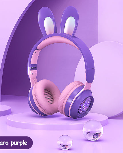 Rabbit Ear Headphones Wireless Luminous Extendable Wheat Headphones