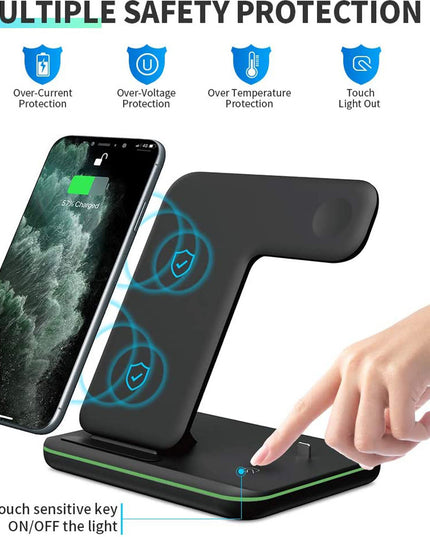 Compatible Mobile Phone Watch Earphone Wireless Charger 3 In 1 Wireless Charger Stand