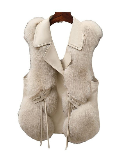 Fur Vest Short Coat Autumn And Winter New Patchwork Winter Fox Fur Jacket Women Short Artificial Fur Coat Elegant Female Warm Vest