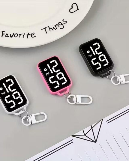 LED Digital Display Keychain Watch
