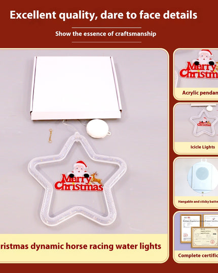 Christmas Pendant Decoration Christmas Atmosphere Led Lights Led Christmas Star Light Decoration For Window Door For Holiday