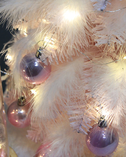 Christmas Ornament Desktop Small Tree Christmas Tree Feather Decoration Tree