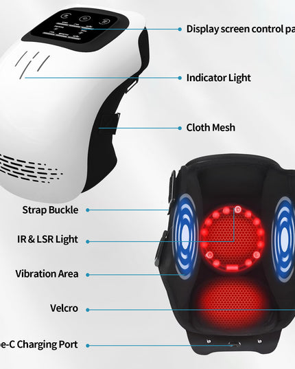 Intelligent Home Use Electric Intelligent Kneading Heating Knee Massager Rechargeable Pain Relief Infrared Laser Vibration Knee Massager
