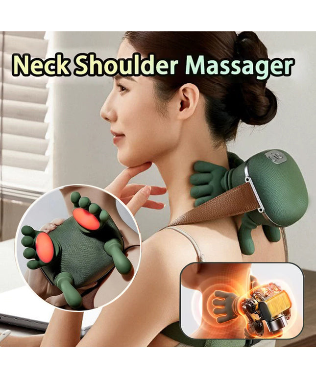 Electric Neck And Shoulder Muscle Massager Wireless Shoulder And Back Kneading Massage Shawl Neck Masajeador Relax Pain Relief