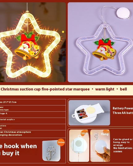 Christmas Pendant Decoration Christmas Atmosphere Led Lights Led Christmas Star Light Decoration For Window Door For Holiday