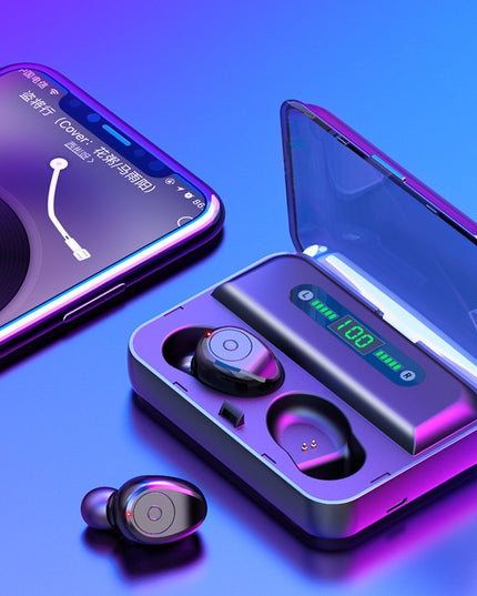 Multifunction Bluetooth Headset Binaural Movement Power Bank Phone Support