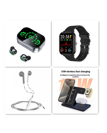 YD03 Wireless Bluetooth-compatible Headset TWS Large Screen Smart Digital Display In Ear Breathing Light