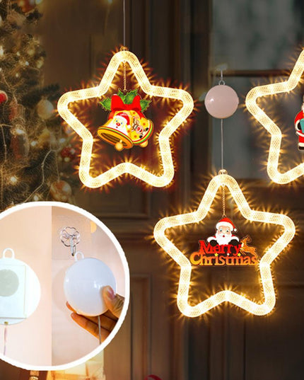 Christmas Pendant Decoration Christmas Atmosphere Led Lights Led Christmas Star Light Decoration For Window Door For Holiday
