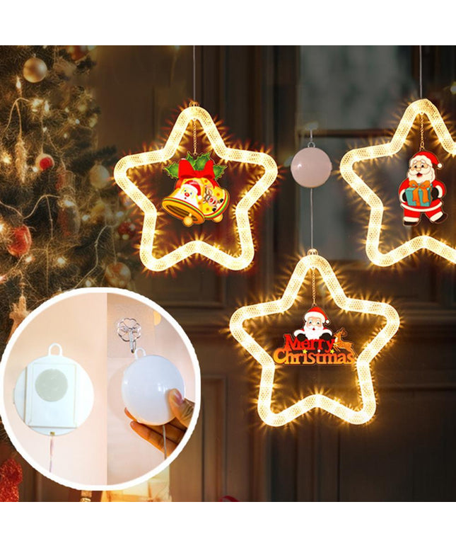 Christmas Pendant Decoration Christmas Atmosphere Led Lights Led Christmas Star Light Decoration For Window Door For Holiday
