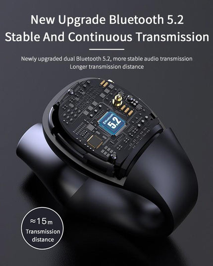 Ear Clip Bone Conduction Headphone Bluetooth-compatible 5.2 HIFI Wireless Earphone Touch Handsfree Sports Noise Cancelling Headset With Mic