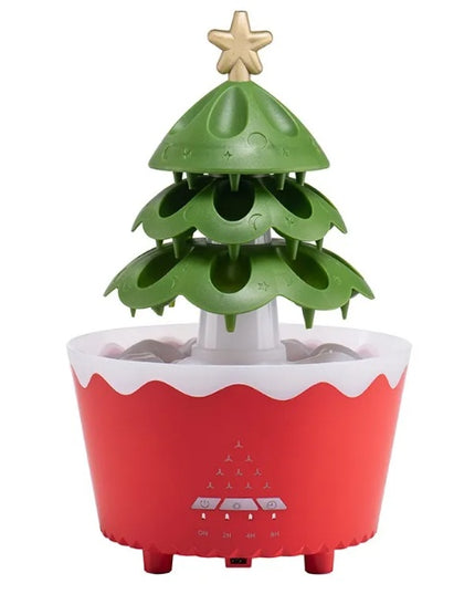 Lucky Tree Oil Diffuser For Christmas Decor, Cute Essential Oil Humidifier With Remote & Timer Settings Red And White