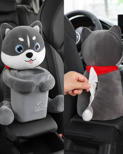 Creative Car Tissue Box Trash Can Two-in-one Cute Armrest Box Pumping Paper Box