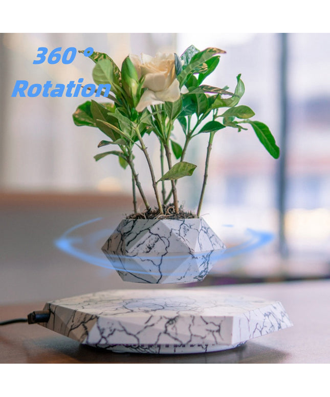 Levitating Plant Pot Marble Color Floating Planter Magnetic Levitation Bonsai Pot Office Home Decoration Kids Birthday Gift Home Decor