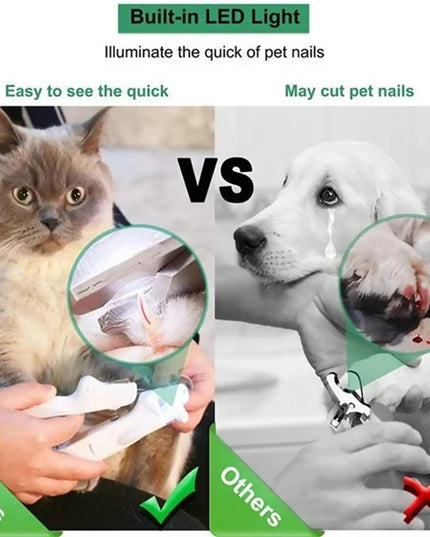 Pet Nail Clippers With LED Light Dogs Cat Nail Scissors Professional Trimmer Tool Care Grooming Supplies