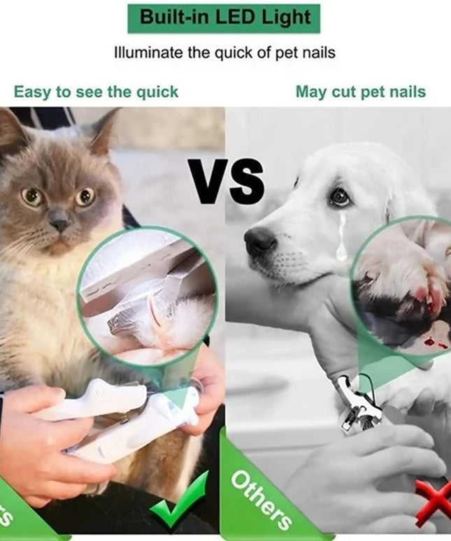 Pet Nail Clippers With LED Light Dogs Cat Nail Scissors Professional Trimmer Tool Care Grooming Supplies