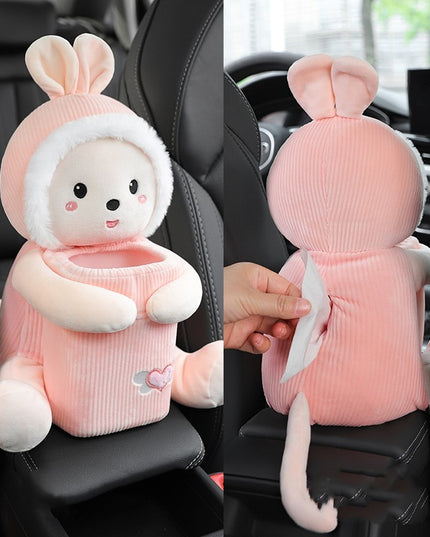 Creative Car Tissue Box Trash Can Two-in-one Cute Armrest Box Pumping Paper Box