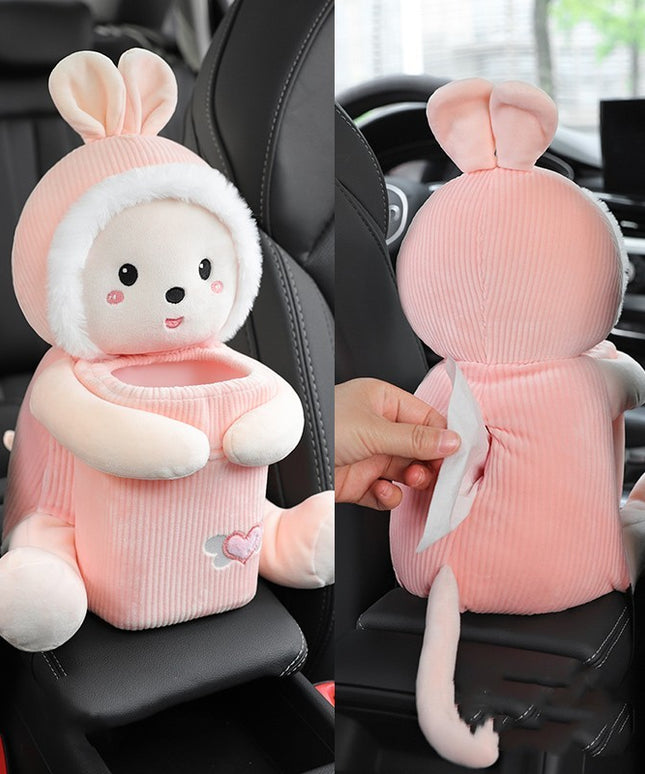 Creative Car Tissue Box Trash Can Two-in-one Cute Armrest Box Pumping Paper Box