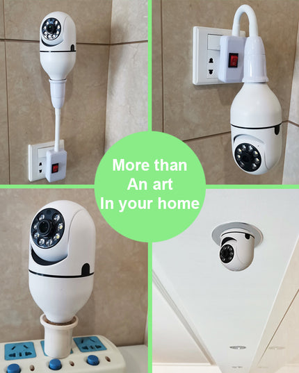 WiFi CAMERA 1080P Bulb 4X Zoom Camera E27 Home 5GWiFi Alarm Monitor