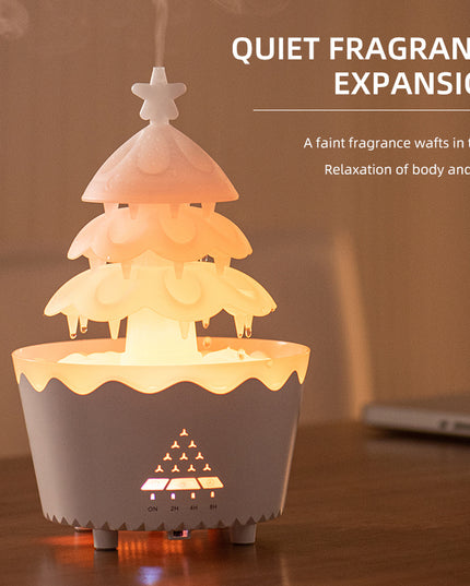 Lucky Tree Oil Diffuser For Christmas Decor, Cute Essential Oil Humidifier With Remote & Timer Settings Red And White