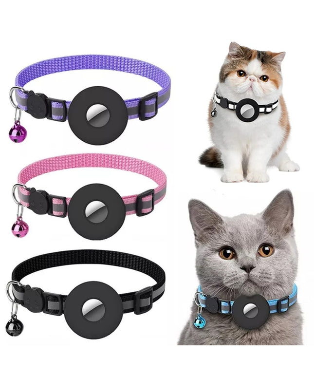 Reflective Collar Waterproof Holder Case For Airtag Air Tag Airtags Protective Cover Cat Dog Kitten Puppy Nylon Collar