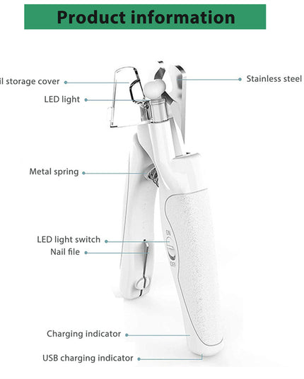 Pet Nail Clippers With LED Light Dogs Cat Nail Scissors Professional Trimmer Tool Care Grooming Supplies