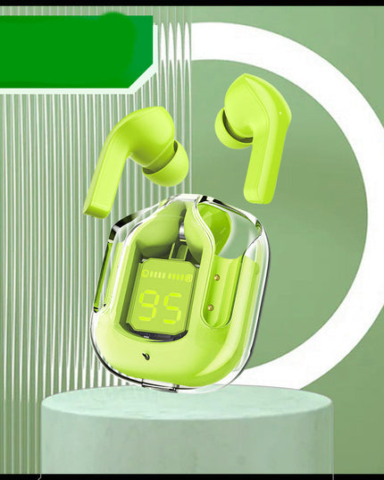 New Mini Transparent Wireless Bluetooth Headset Digital Display ENC Noise Reduction True Wireless Sports Music