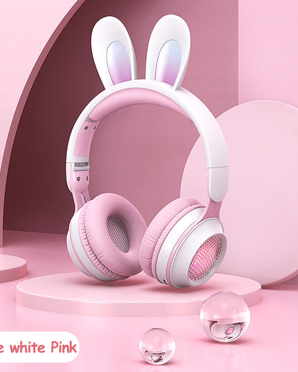 Rabbit Ear Headphones Wireless Luminous Extendable Wheat Headphones