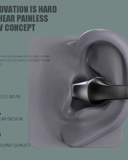 Ear Clip Bone Conduction Headphone Bluetooth-compatible 5.2 HIFI Wireless Earphone Touch Handsfree Sports Noise Cancelling Headset With Mic