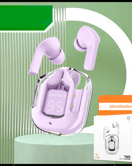 New Mini Transparent Wireless Bluetooth Headset Digital Display ENC Noise Reduction True Wireless Sports Music
