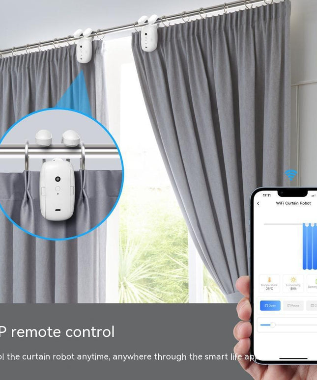 Wifi Curtain Robot Smart Home Roman Rod Electric Curtain Companion