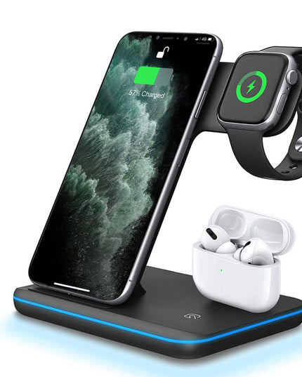 Compatible Mobile Phone Watch Earphone Wireless Charger 3 In 1 Wireless Charger Stand