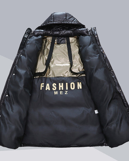 Winter Warm Hooded Coat With Pockets Fashion Simple Long Cotton Jacket Solid Color Outwear Women's Clothing