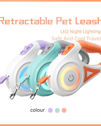 Dog Leash Retractable Leash And Dog Collar Spotlight Automatic Pet Dog Cat Traction Rope For Small Medium Dogs Pet Product