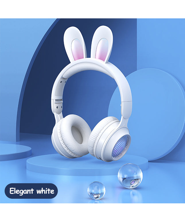 Rabbit Ear Headphones Wireless Luminous Extendable Wheat Headphones
