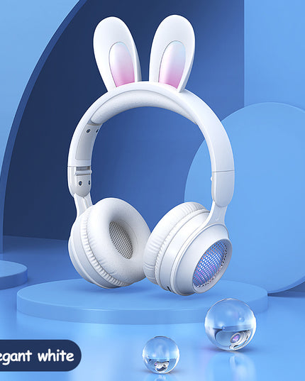 Rabbit Ear Headphones Wireless Luminous Extendable Wheat Headphones