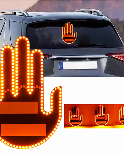 Funny New LED Illuminated Gesture Light Car Finger Light With Remote Road Rage Signs Middle Finger Gesture Light Hand Lamp