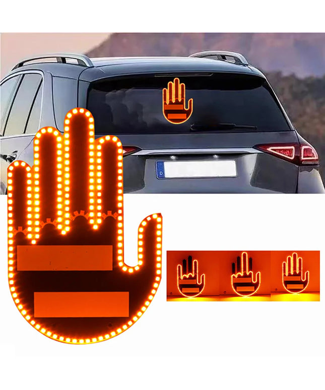 Funny New LED Illuminated Gesture Light Car Finger Light With Remote Road Rage Signs Middle Finger Gesture Light Hand Lamp