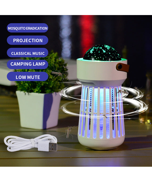 2 In 1 Electric Mosquito Killer Lamp Star Ceiling Projection Kill Mosquitoes For Outdoor And Indoor