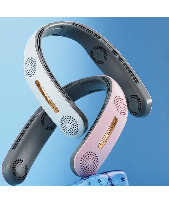 Lazy Mute Outdoor Sports USB Folding Leafless Hanging Neck Electric Fan