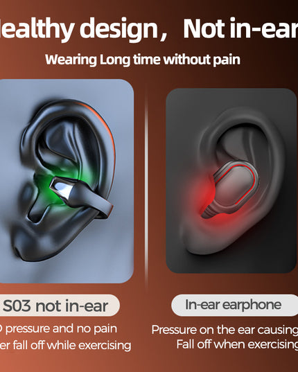 Ear Clip Bone Conduction Headphone Bluetooth-compatible 5.2 HIFI Wireless Earphone Touch Handsfree Sports Noise Cancelling Headset With Mic