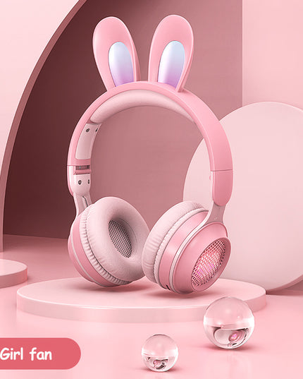 Rabbit Ear Headphones Wireless Luminous Extendable Wheat Headphones