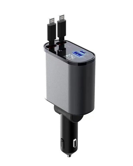 Metal Car Charger 100W Super Fast Charging Car Cigarette Lighter USB And TYPE-C Adapter