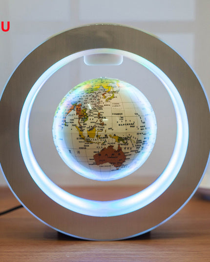 Round LED World Map Floating Globe Magnetic Levitation Light Anti Gravity Magic