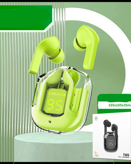 New Mini Transparent Wireless Bluetooth Headset Digital Display ENC Noise Reduction True Wireless Sports Music