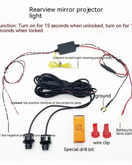 Car Rearview Mirror Courtesy Lamp Angel Wings