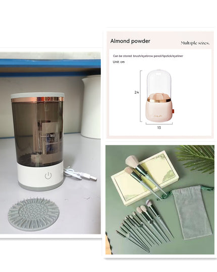 Women Eye Shadow Brush Cleaning Tool Portable Electric Makeup Brush Cleaner Machine With USB Charging Automatic Cosmetic Brush