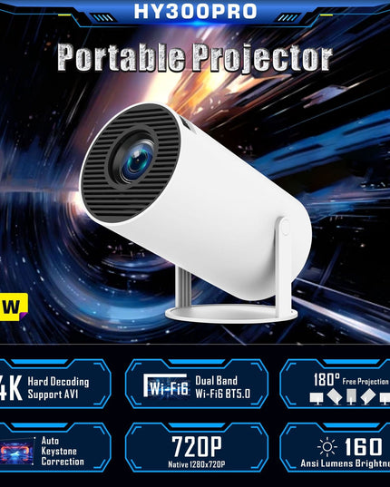 HY300 Pro Projector Home Theater Entertainment Portable Small Projector