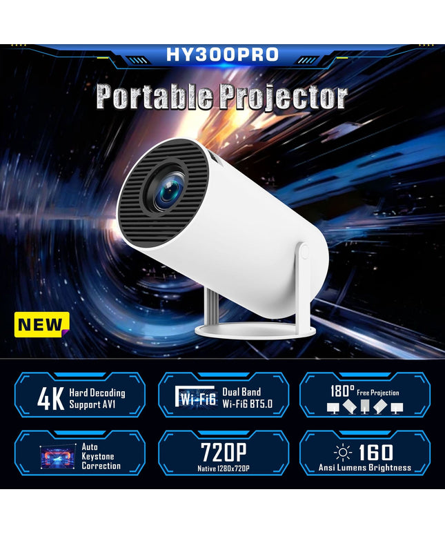 HY300 Pro Projector Home Theater Entertainment Portable Small Projector